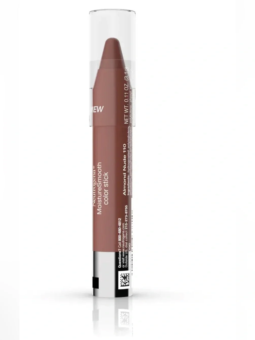 (3) Neutrogena MoistureSmooth Lip Balm Color Sticks- #110 ALMOND NUDE